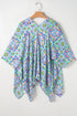Geometric Mosaic Print Open Front Woven Kimono