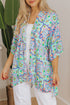 Geometric Mosaic Print Open Front Woven Kimono