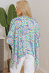 Geometric Mosaic Print Open Front Woven Kimono