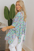 Geometric Mosaic Print Open Front Woven Kimono