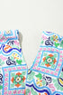 Geometric Mosaic Print Open Front Woven Kimono