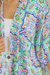 Geometric Mosaic Print Open Front Woven Kimono