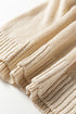 Geometric Open Knit Sleeve V Neck Sweater