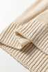 Geometric Open Knit Sleeve V Neck Sweater