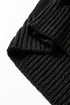 Geometric Open Knit Sleeve V Neck Sweater
