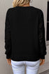Geometric Open Knit Sleeve V Neck Sweater