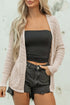 Geometric Open Stitch Ribbed Cuff Cardigan
