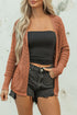 Geometric Open Stitch Ribbed Cuff Cardigan