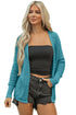 Geometric Open Stitch Ribbed Cuff Cardigan