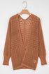 Geometric Open Stitch Ribbed Cuff Cardigan