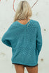 Geometric Open Stitch Ribbed Cuff Cardigan