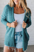 Geometric Open Stitch Ribbed Cuff Cardigan