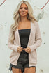 Geometric Open Stitch Ribbed Cuff Cardigan