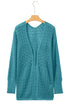 Geometric Open Stitch Ribbed Cuff Cardigan