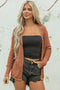 Geometric Open Stitch Ribbed Cuff Cardigan
