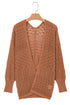 Geometric Open Stitch Ribbed Cuff Cardigan