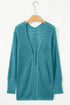 Geometric Open Stitch Ribbed Cuff Cardigan