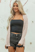 Geometric Open Stitch Ribbed Cuff Cardigan