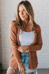 Geometric Open Stitch Ribbed Cuff Cardigan