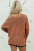 Geometric Open Stitch Ribbed Cuff Cardigan