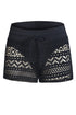 Geometric Openwork Drawstring Waist Swim Cover Up Shorts