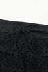 Geometric Openwork Drawstring Waist Swim Cover Up Shorts