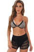 Geometric Openwork Drawstring Waist Swim Cover Up Shorts