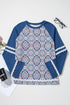 Geometric Paisley Lace Patchwork Raglan Sleeve Top