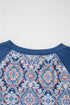 Geometric Paisley Lace Patchwork Raglan Sleeve Top