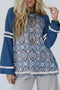 Geometric Paisley Lace Patchwork Raglan Sleeve Top
