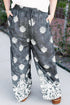 Geometric Paisley Print Bohemian Drawstring Wide Leg Pants