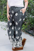 Geometric Paisley Print Bohemian Drawstring Wide Leg Pants