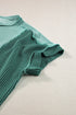 Geometric Panel Crew Neck Textured Short Sleeve Shirt