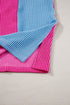 Geometric Panel Crew Neck Textured Short Sleeve Shirt