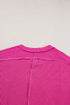 Geometric Panel Crew Neck Textured Short Sleeve Shirt