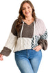 Geometric Panel Patchwork Knotted Back Loose Fit Sweater