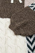 Geometric Panel Patchwork Knotted Back Loose Fit Sweater