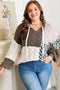 Geometric Panel Patchwork Knotted Back Loose Fit Sweater