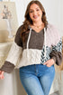 Geometric Panel Patchwork Knotted Back Loose Fit Sweater
