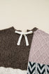 Geometric Panel Patchwork Knotted Back Loose Fit Sweater