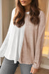 Geometric Paneled Crew Neck Long Sleeve Top