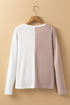 Geometric Paneled Crew Neck Long Sleeve Top