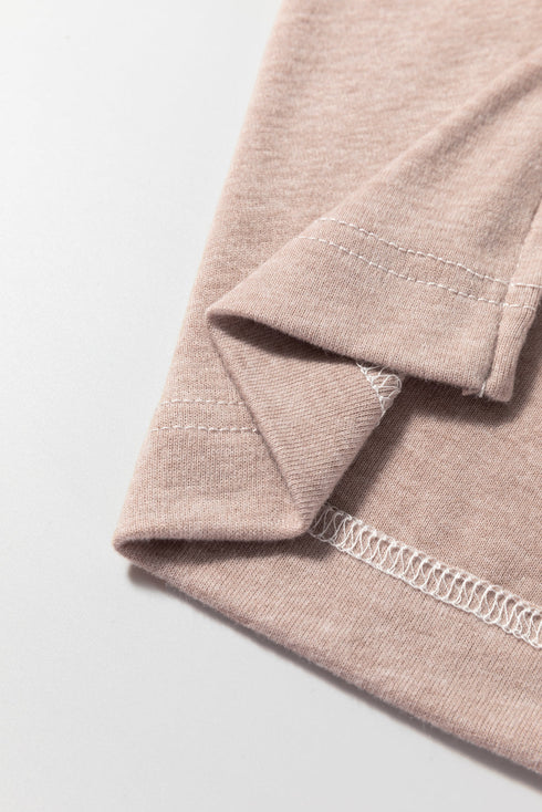 Geometric Paneled Crew Neck Long Sleeve Top