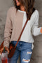 Geometric Paneled Crew Neck Long Sleeve Top