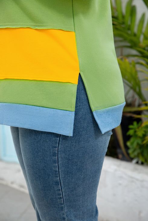Geometric Paneled Exposed Seam Patchwork T Shirt