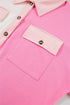 Geometric Paneled Patchwork Half Button Chest Pocket Sweatshirt