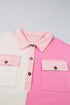 Geometric Paneled Patchwork Half Button Chest Pocket Sweatshirt