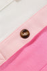 Geometric Paneled Patchwork Half Button Chest Pocket Sweatshirt