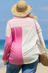 Geometric Paneled Patchwork Half Button Chest Pocket Sweatshirt