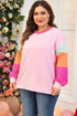 Geometric Paneled Patchwork Print Long Sleeve Top